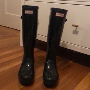 Black Tall Hunter Boots